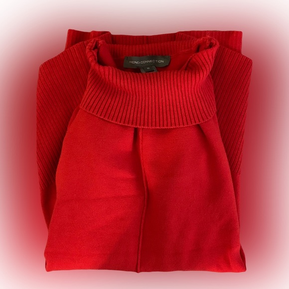 French Connection Red turtleneck sweater size M - Picture 2 of 2